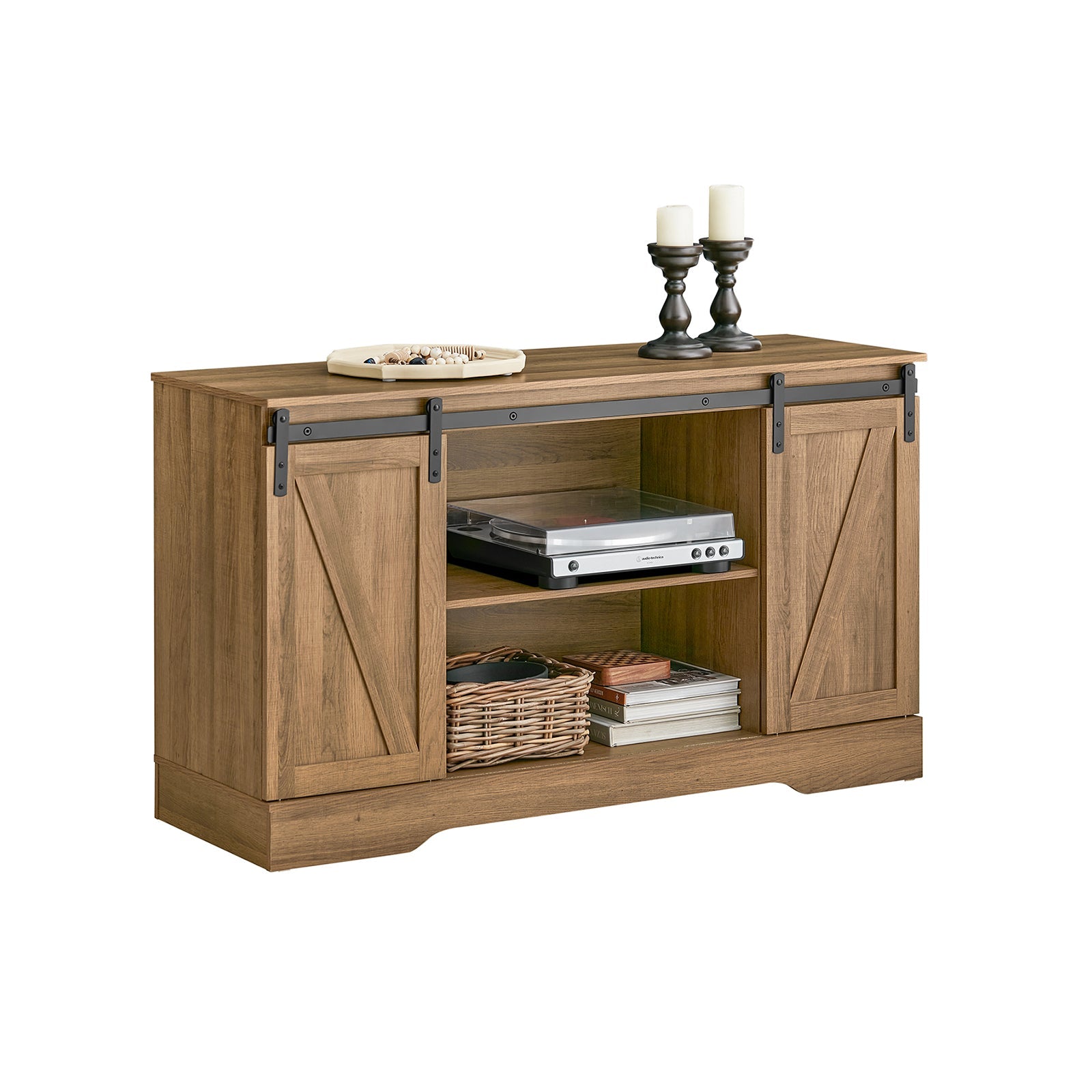 Rustik Kommode Med Skydedøre  120   40   70 Cm  Brun