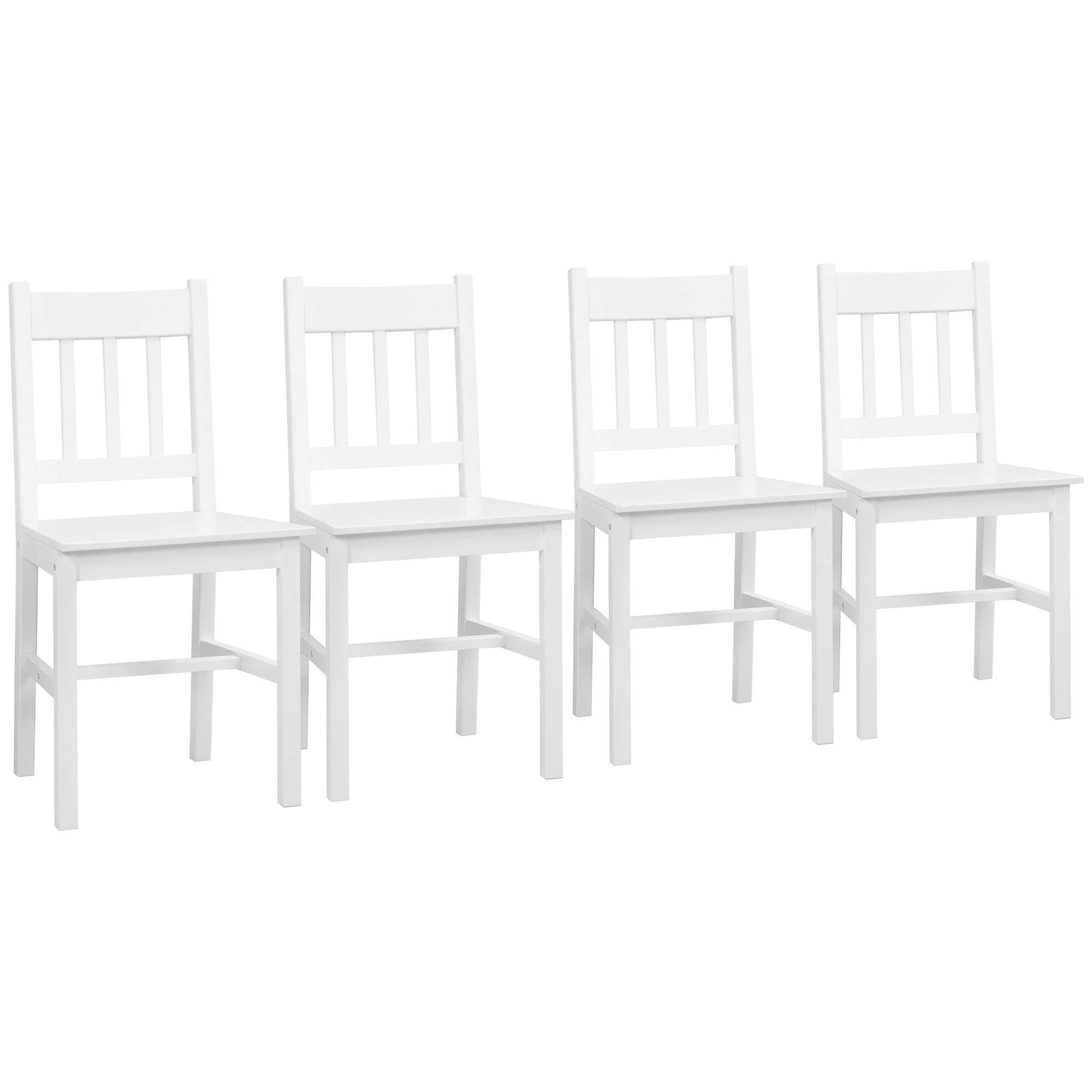Sæt Med   Spisestuestole Køkkenstole  Massivt Træ  41 Cm   46   Cm   85   Cm  Hvid
