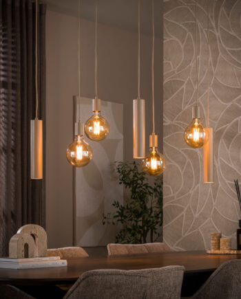Scala Loftlampe   Beige Metal Med Syv Lyskilder Levering Uden Pære