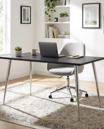 Scholar Skrivebord  Sort Højtrykslaminat  Metal Ben 120   60 Cm