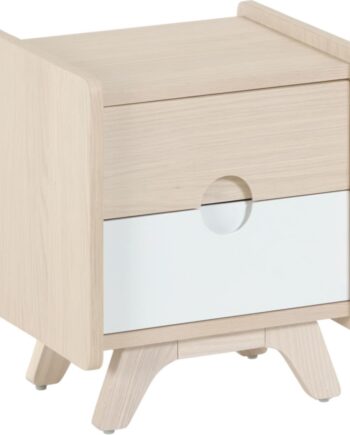 Sengebord Natbord Kave Home Nunila   Asketræ Med Soft-close Skuffe H47x40x40 Cm