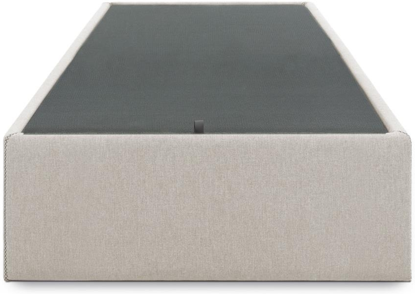 Sengebund Kave Home Matters Med 500 Opbevaring Gaslift Stof Beige Sort