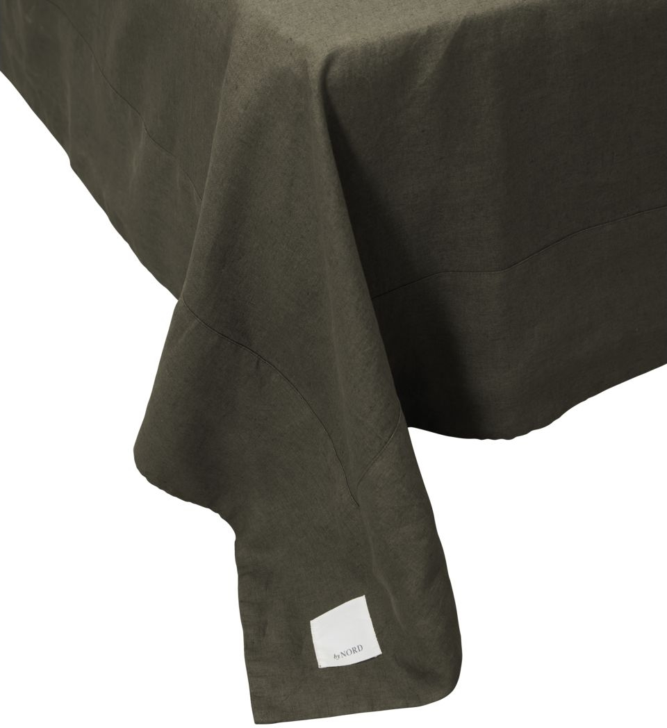 Sengekappe Bynord Gunhild 280x280 Cm Barkfarvet Stonewashed Hør Med Bred Spejlkant