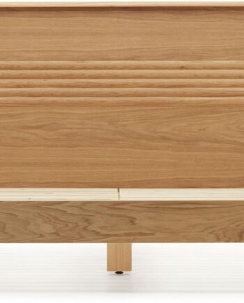 Sengeramme Dobbeltseng Kave Home Lenon 160x200 Cm Massivt Egetræ Nordisk Moderne Design