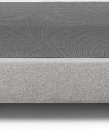 Sengeramme Dobbeltseng Kave Home Nikos Med Teflon-behandlet Varese-stof Grå 140x190 Cm