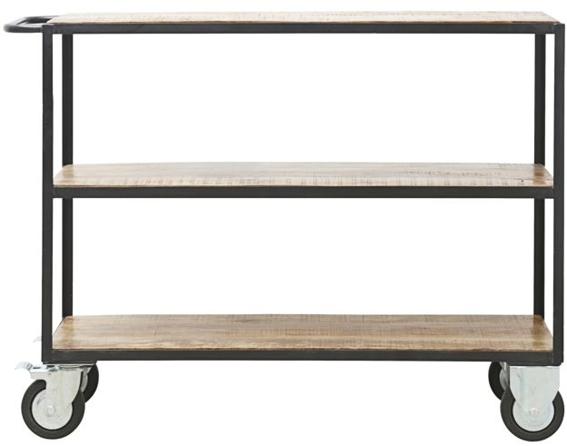 Serveringsvogn   Anretterbord House Doctor Essence   Mangotræ Og Sort Jern   H98xb40xl130 Cm
