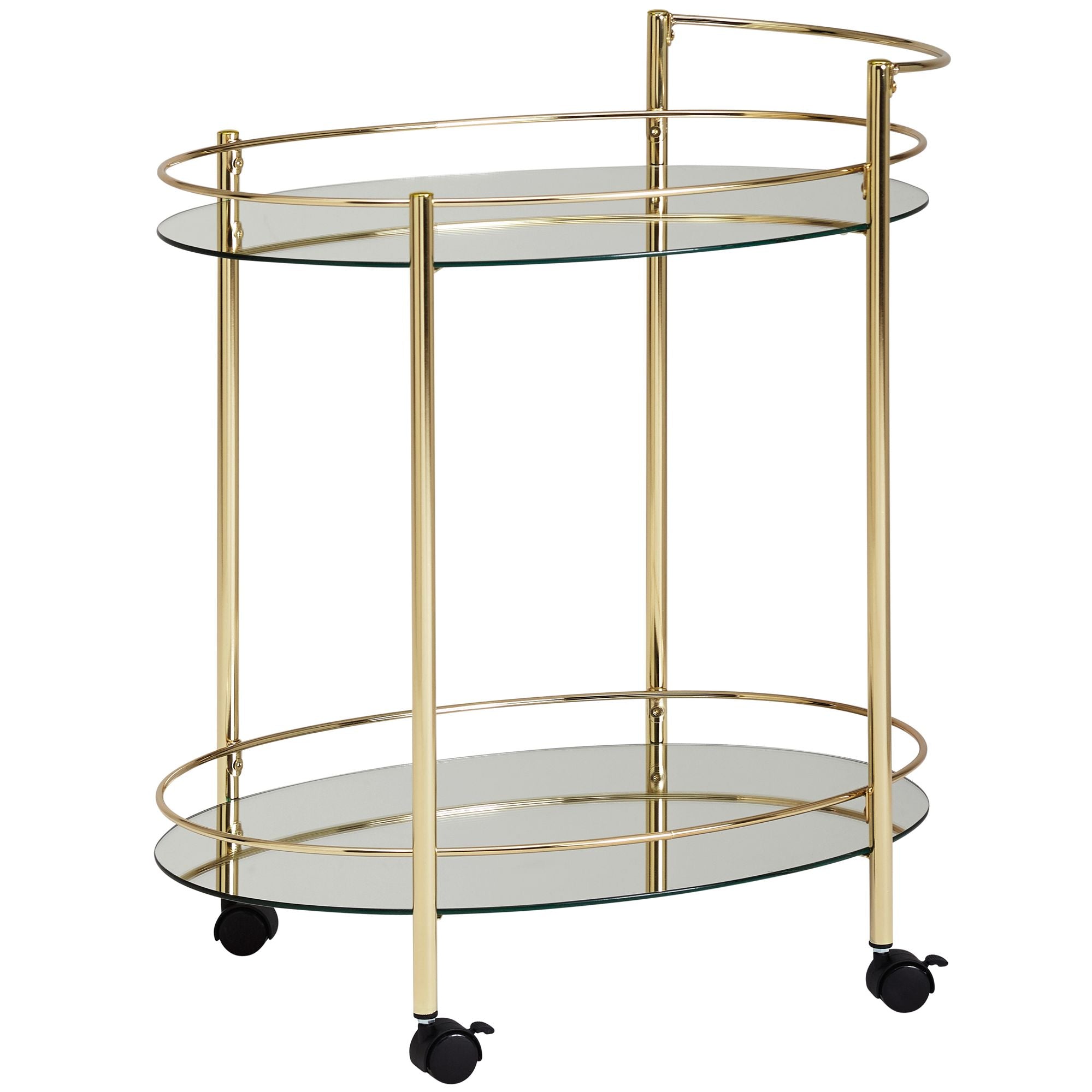 Serveringsvogn Med Guldfarvet Kant   Glam-stil