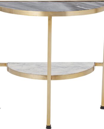 Sidebord Bloomingville Clint   Grå Marmor Med Mat Messingramme 50   25     50 Cm