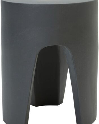 Sidebord Bynord Besshoei Lertøj Coal Mørk Mat Glasur ø35   H45 Cm Skulpturelt Småbord Natbord