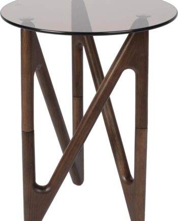 Sidebord Dutchbone Naia ø40   H50 Cm Glas Egetræ Kaffe