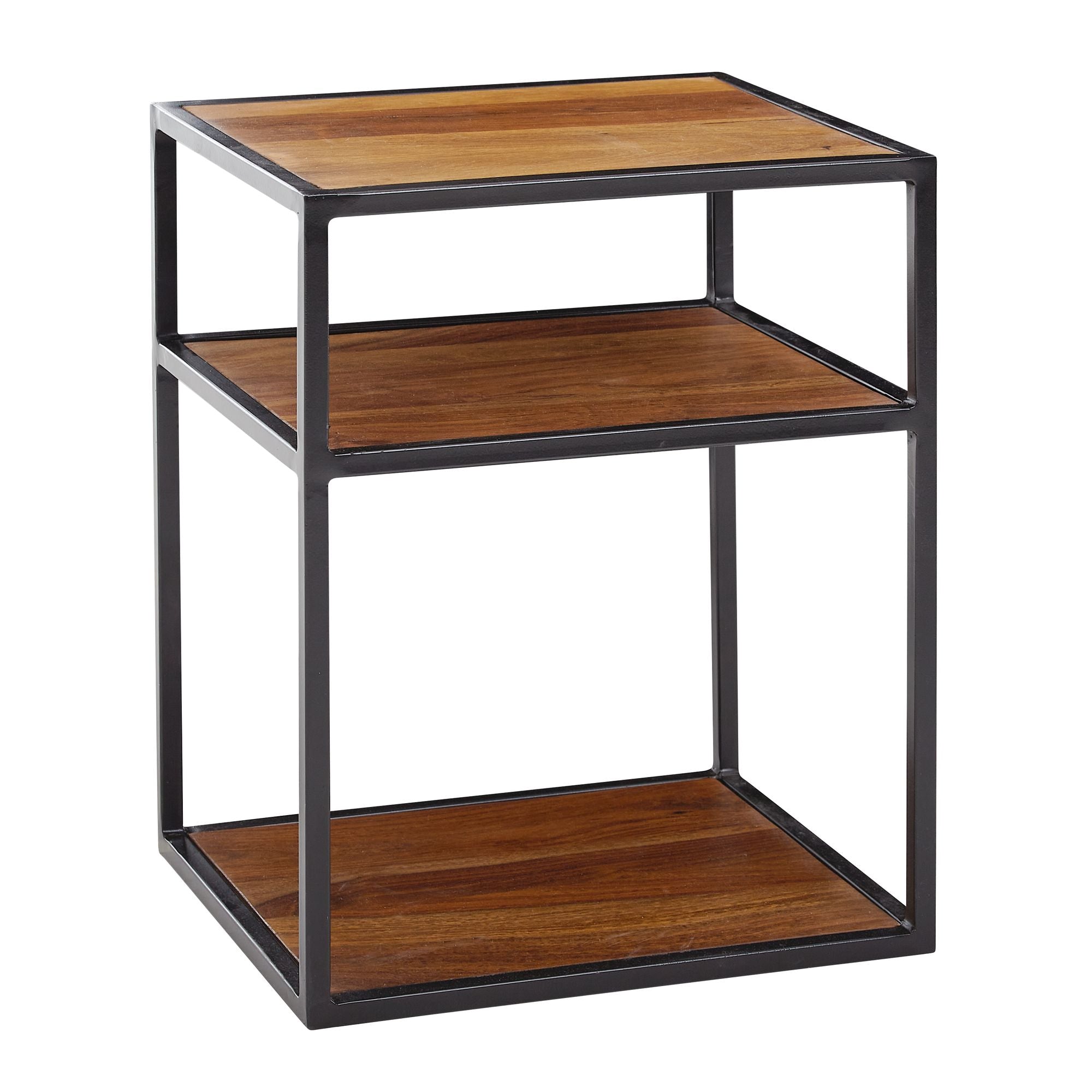 Sidebord   Massivt Sheeshamtræ   Metal  40x50x35 Cm  Brun