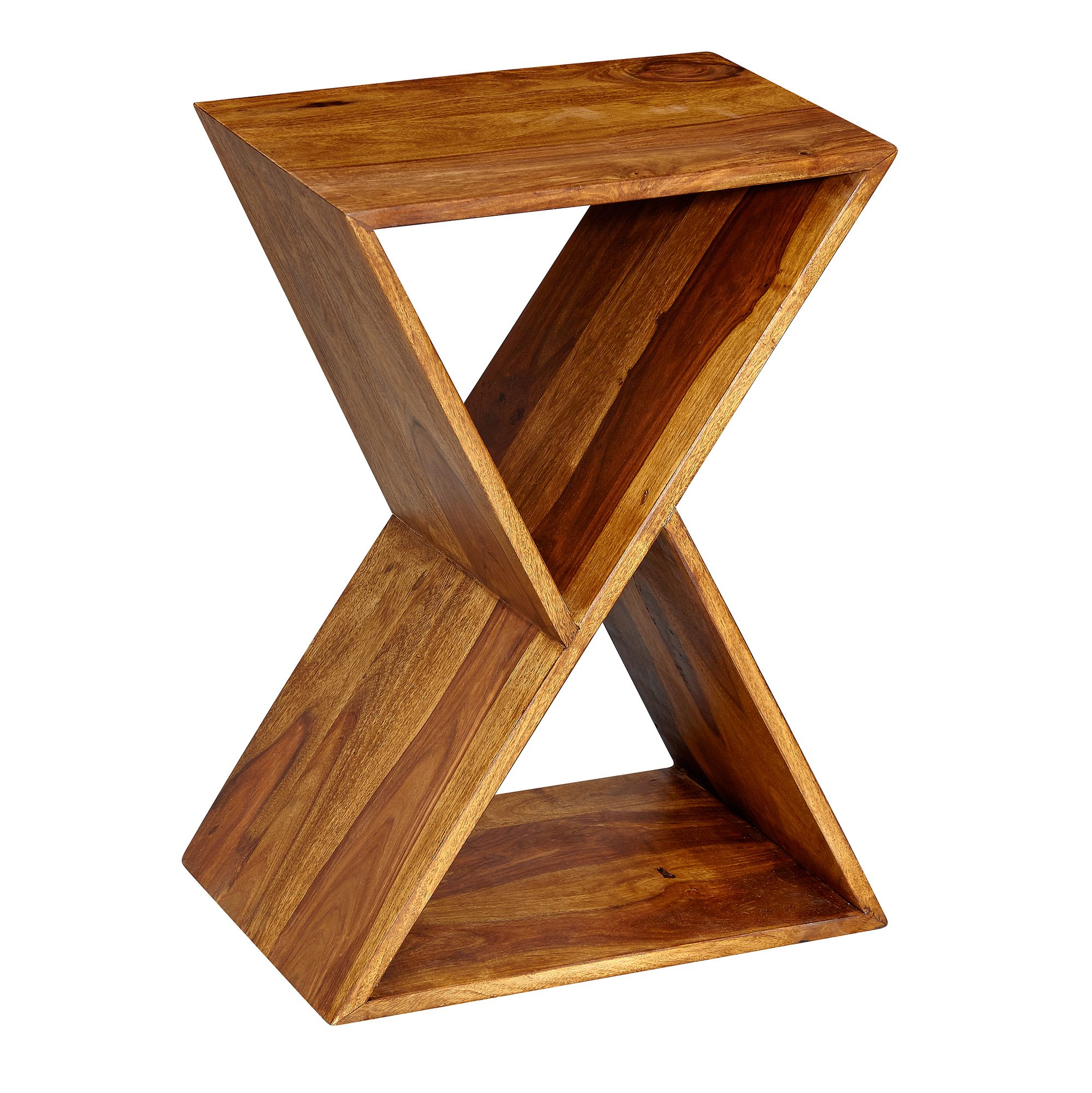 Sidebord    -form  Japandi-look  Massivt Træ  43x60x30 Cm  Brun