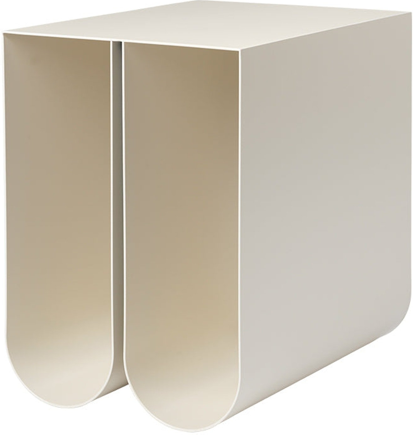 Sidebord Kristina Dam Curved Beige Stål 36x26x35 Cm Småbord Minimalistisk Design
