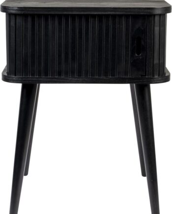 Sidebord Natbord Zuiver Barbier Kulsort Træ H59xb45xl45 Cm