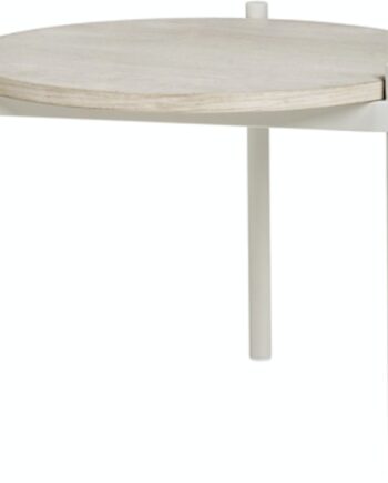 Sidebord   Småbord Broste Copenhagen Elaine Asketræ Hvid ø49     H40 Cm