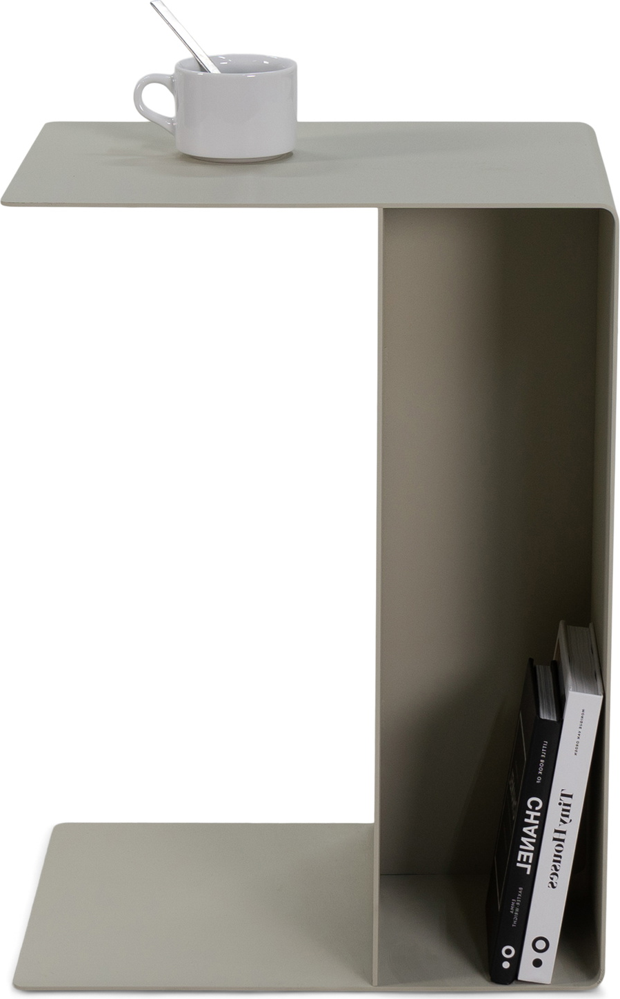 Sidebord Spinder Design Slide -formet Stål Vendbart Sand H54â B30â D40â Cm Med Hylde