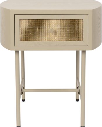 Sidebord Studio White Amaya   Oval Småbord 38x48x54 Cm Stenlysgrå Mdf Metal