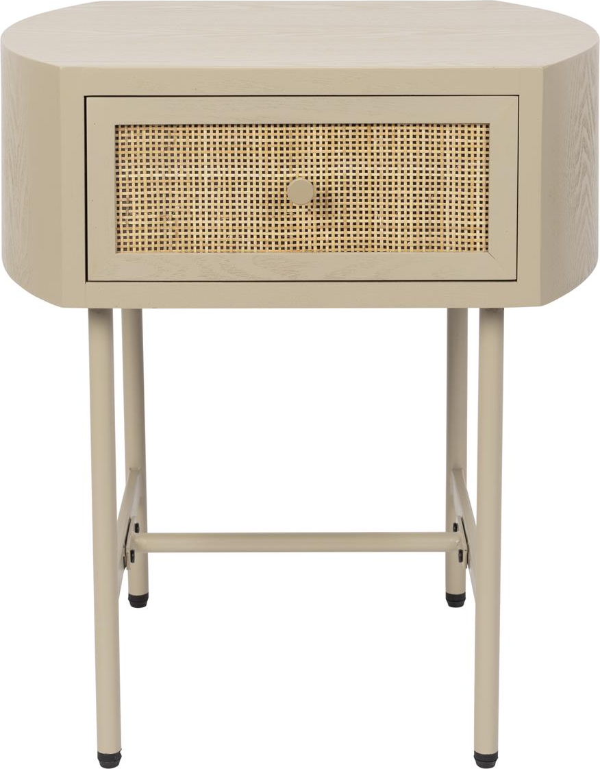 Sidebord Studio White Amaya Oval Småbord 38x48x54 Cm Stenlysgrå Mdf Metal