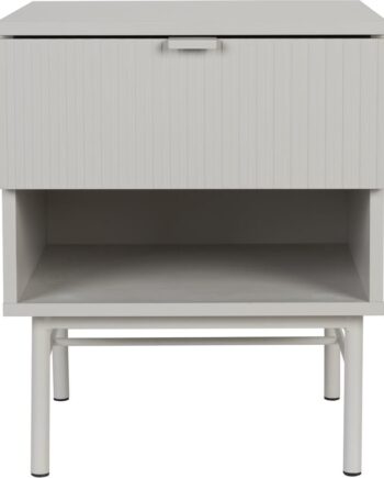 Sidebord Studio White Cayo H55   B40   L41 Cm Sølv Mdf-jern