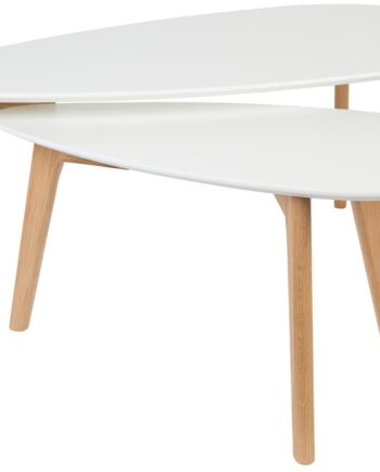 Sidebord Studio White Drop   Sæt Med   Ovale Småborde   Offwhite Træ 100ã 50ã 40 Cm