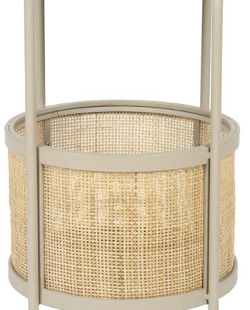Sidebord Studio White Makoto   Stenlysgrå Rattan ø30   H50 Cm