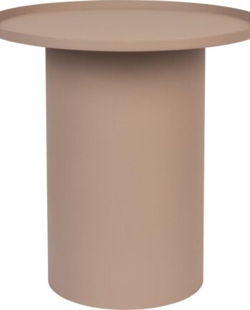 Sidebord Studio White Sverre ø45   H45 Cm Metal Stengrå Småbord Med Lyserød Bund