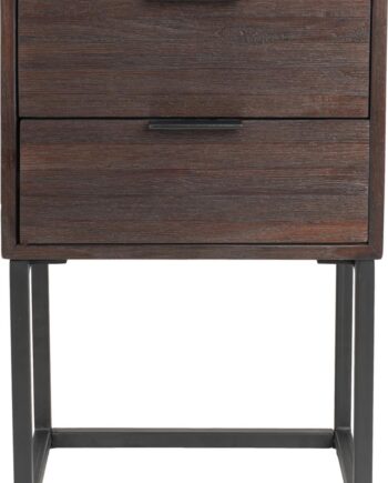 Sidebord Studio White Webster Askegrålakeret Teak Og Sort Jernramme 61ã 40ã 30 Cm