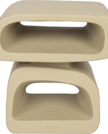 Sidebord Zuiver Eddy Asymmetrisk Småbord   Harpiks Stenlysgrå H44xb35xl43 Cm