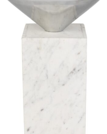 Sidebord Zuiver Pride   Massivt Marmor Og Aluminium Offwhite H46ã ø30 Cm