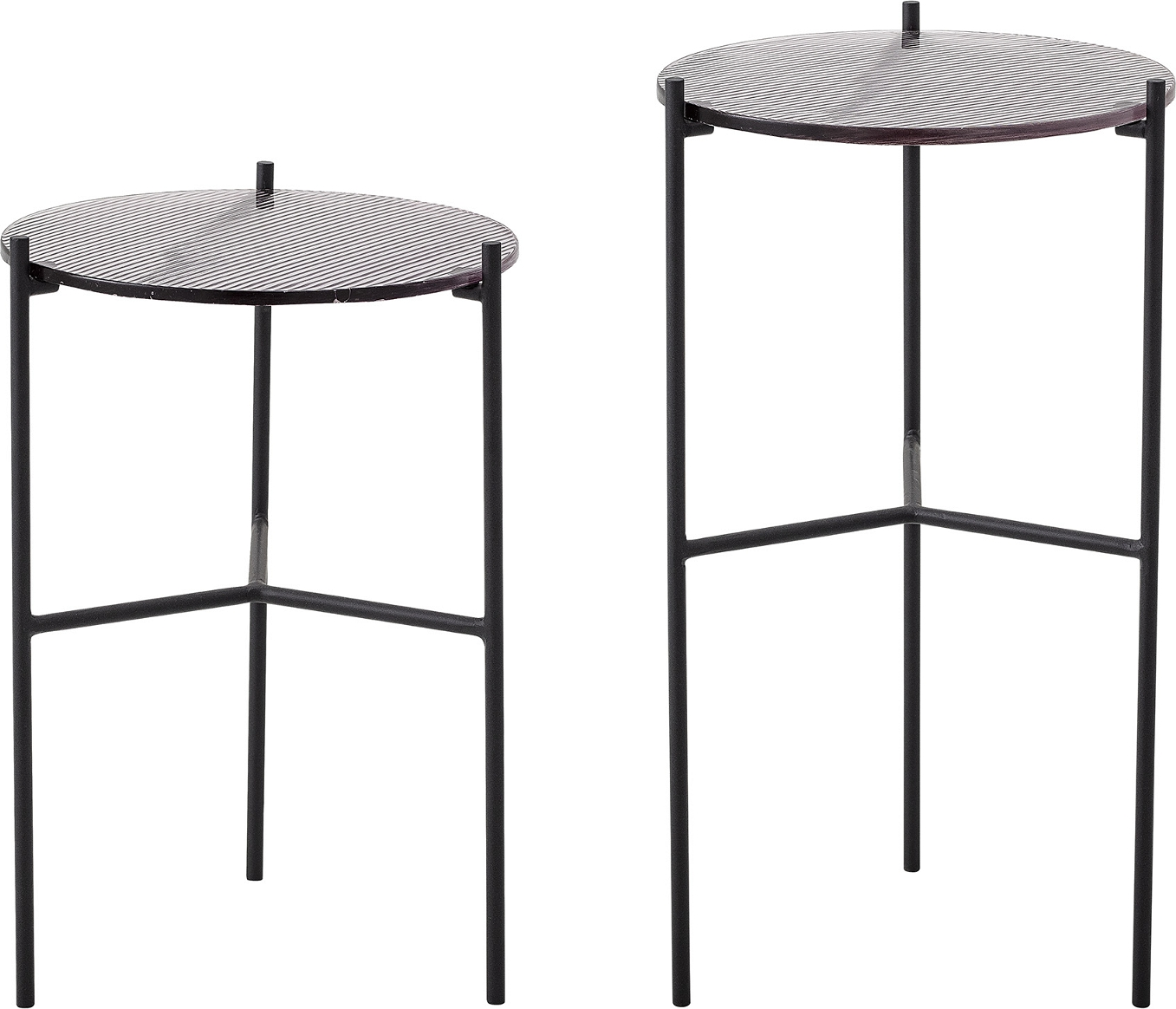 Sideborde Sæt Bloomingville Cille   Stk ø32 Cm Grå Glas   Jern 46 56 Cm