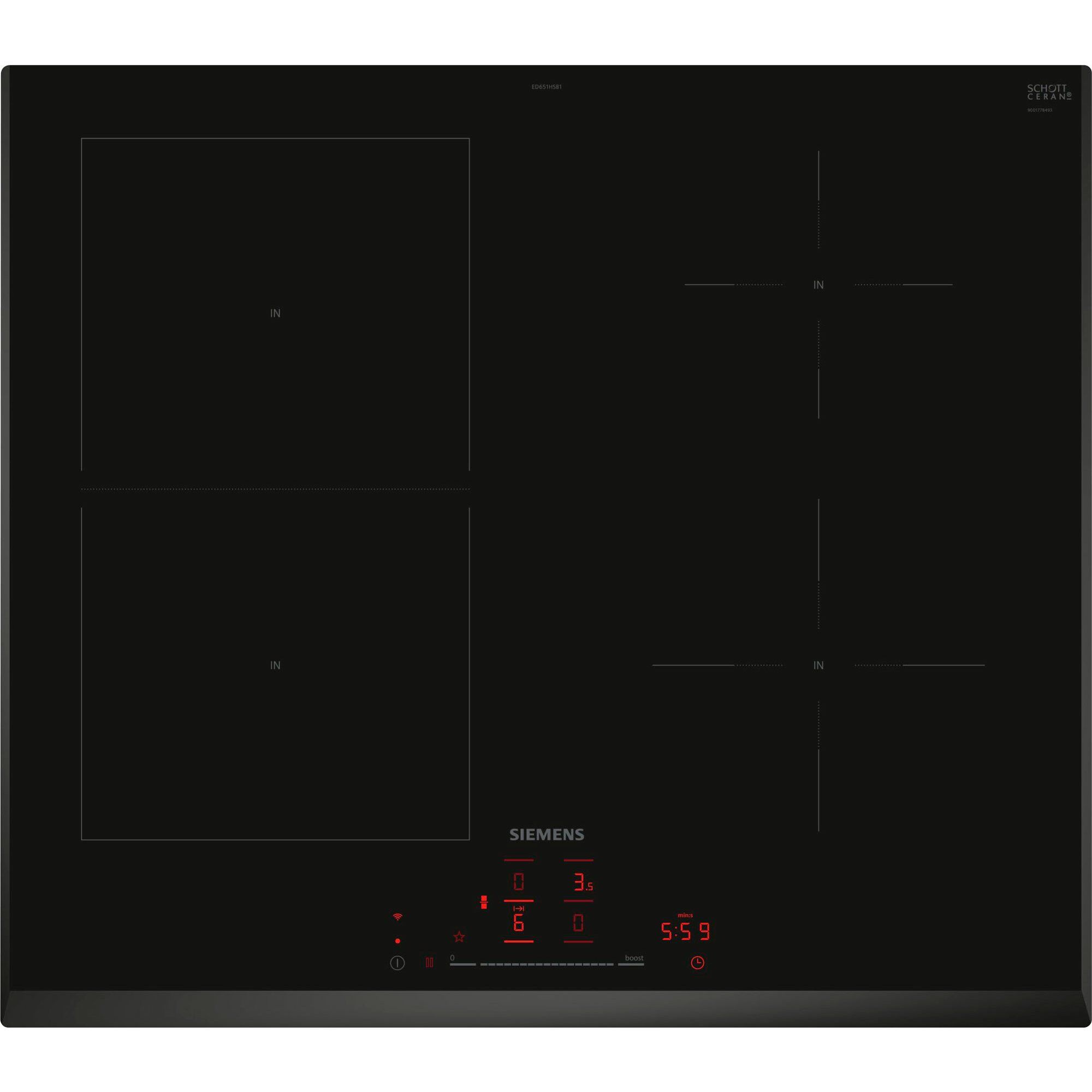 Siemens Ed651hsb1e Iq500 Induktionskogeplade  Sort