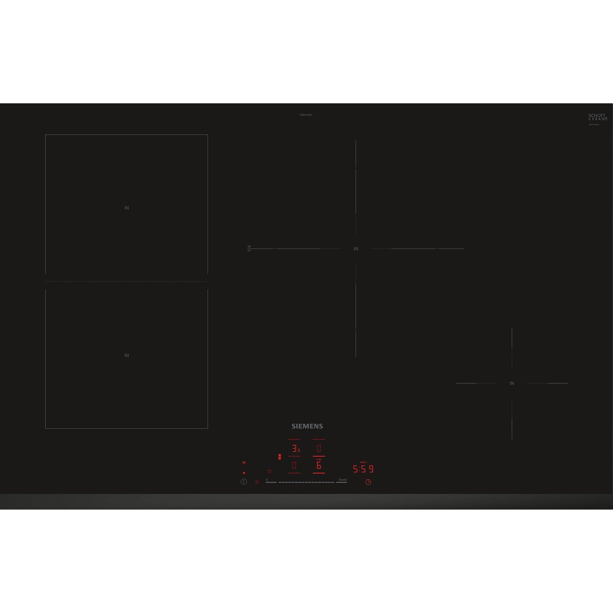 Siemens Ed851hsb1e Iq500 Induktionskogeplade  Sort