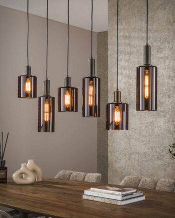 Sienna Loftlampe Med Seks Glasskærme  Levering Uden Pære