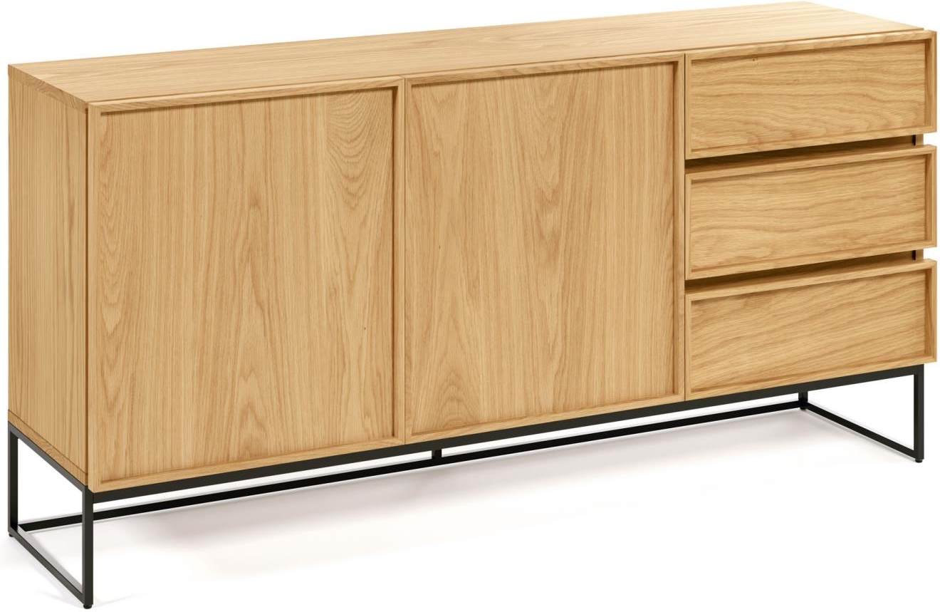 Skænk Kave Home Taiana 160x42x78 Cm Egefiner Stålramme Med Soft-close Moderne Nordisk Design