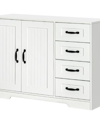 Skænk  Moderne Stil    Skuffer    Skab  105 Cm   40 Cm   76 Cm  Hvid