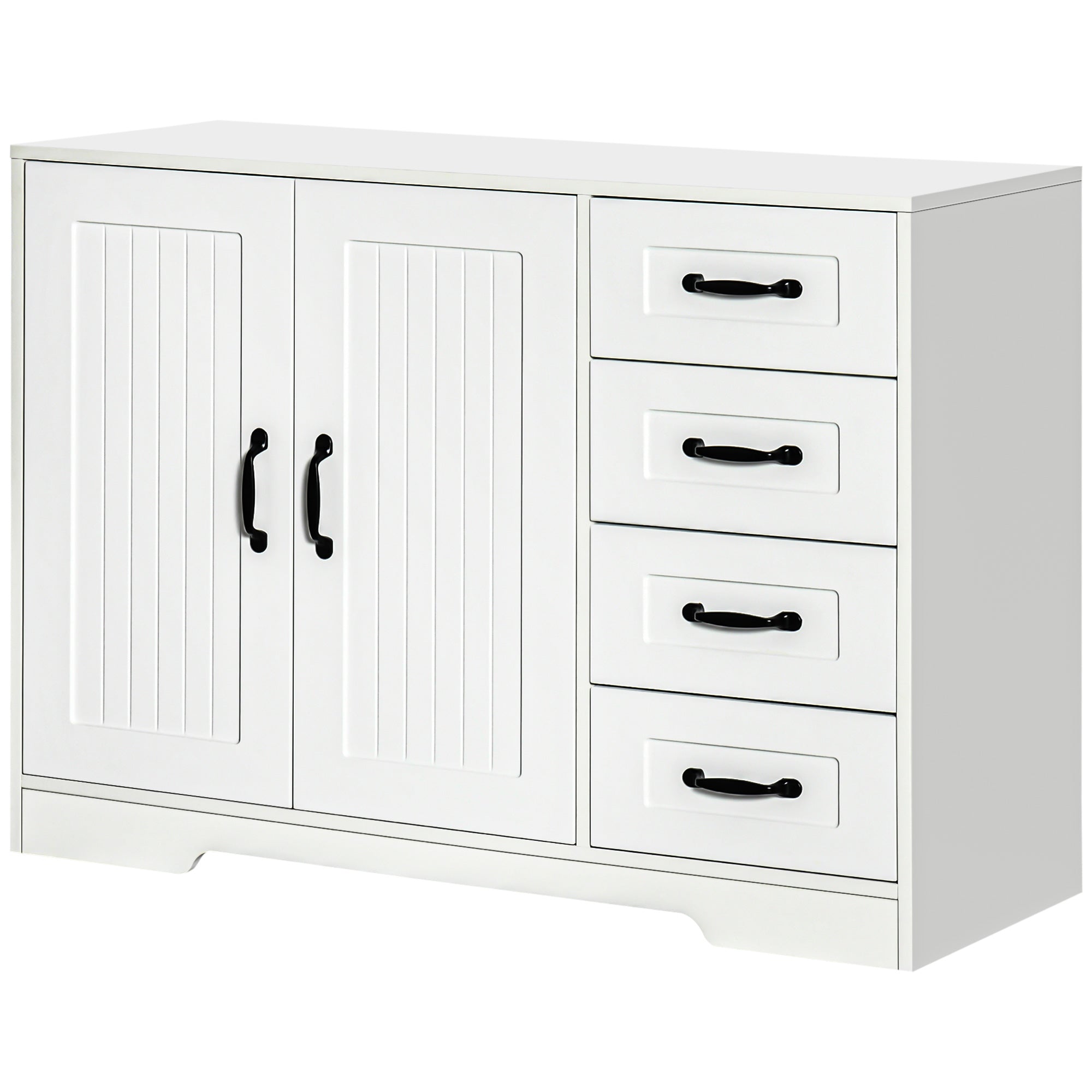 Skænk  Moderne Stil    Skuffer    Skab  105 Cm   40 Cm   76 Cm  Hvid