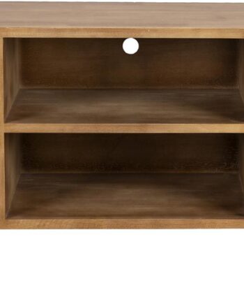 Skænk Sideboard Studio White Yaz   Mørkebrun Gummitræ Med Glasdøre Lamel-design 150x38x55cm