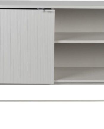 Skænk Studio White Cayo H75ã B124ã D40 Cm Sølv Pulverlakeret Mdf Med Jernben Moderne Design