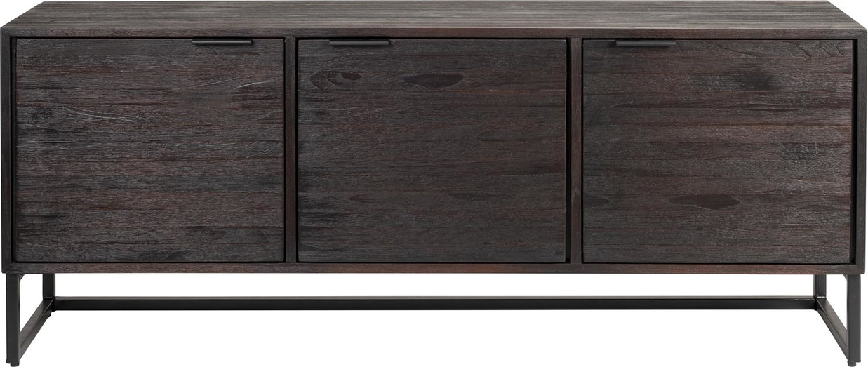 Skænk Studio White Webster 140 35 55 Cm Askegrå Teak Med Metalben Elegant Opbevaring Med Tre Døre Genanvendt Teaktræ