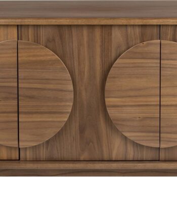 Skænk Zuiver Groove Mudderbrun   Valnødfiner Med Asketræselementer 120x40x58 Cm