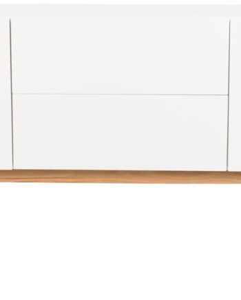Skænk Zuiver On Wood Offwhite Mdf Med Egetræsunderstel Og Skuffe 160x40x71   Cm