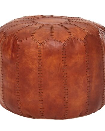 Skammel   Benstøtte   ægte Læder  Brun  52   40   52 Cm
