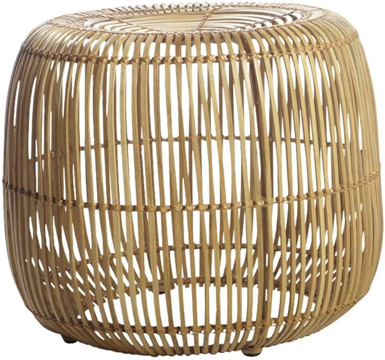 Skammel House Doctor Modern Natur Rattan Og Jernstel Taburet ø52   H46 Cm