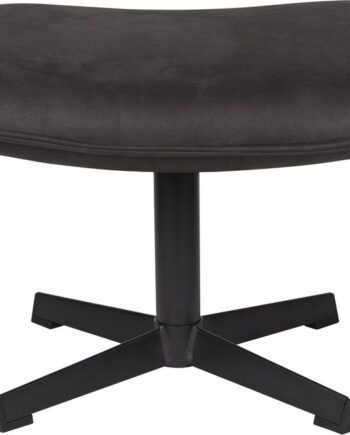 Skammel Studio White John-serien Askegrå Pu-læder H38xb60xl40 Drejelig Taburet Metalunderstel