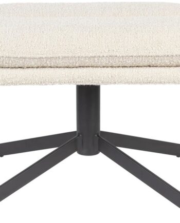 Skammel Zuiver Hocker Askegrå Bouclé Stof Puf H45xb60xl47 Cm Stålunderstel