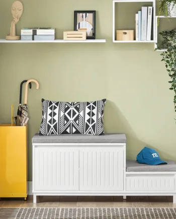 Skobænk Til Store Og Små   Skandi-design   L100xb35xh42 Cm  Hvid