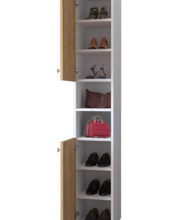 Skoskab     178      30      33 Cm  Naturfarvet Og Hvid