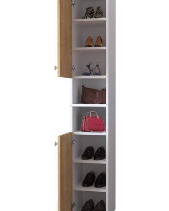 Skoskab     178      30      33 Cm  Naturfarvet Og Hvid