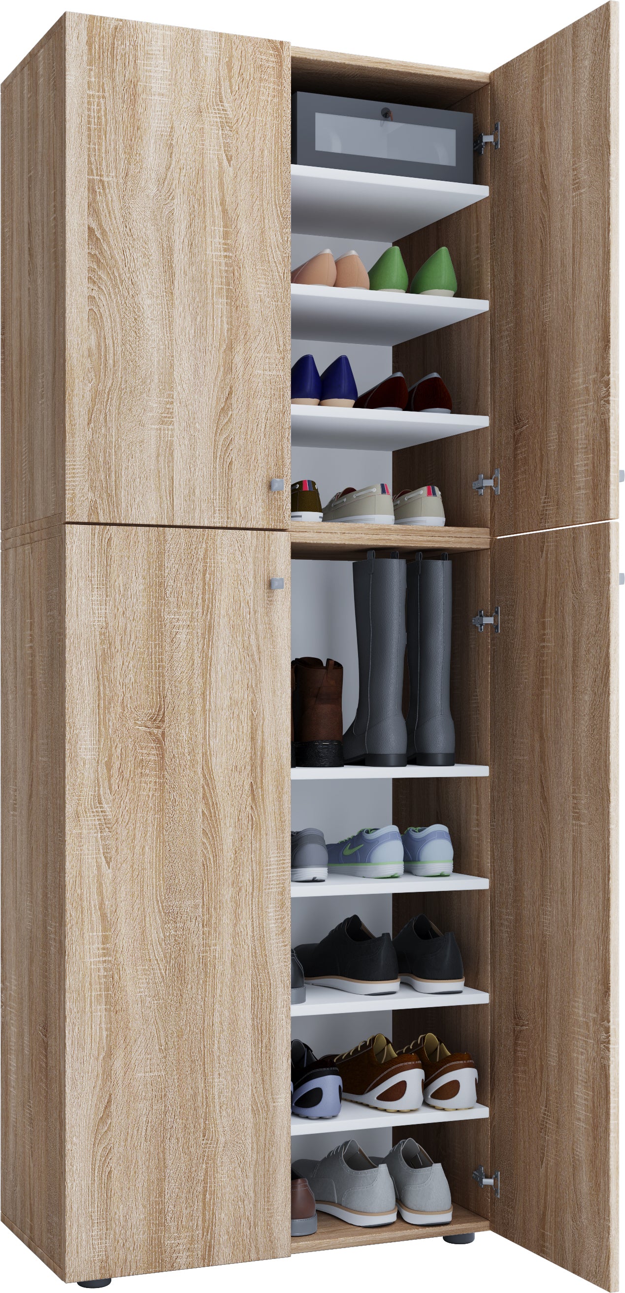 Skoskab Med   Hylder  182   70   39 Cm  Naturfarvet