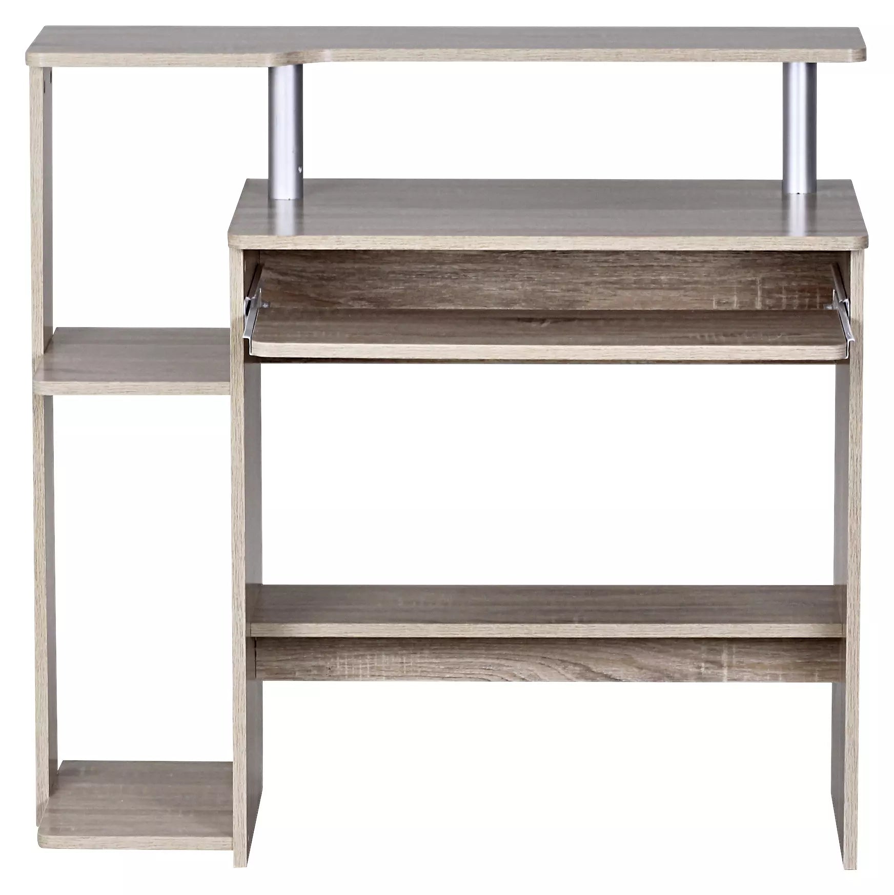 Skrivebord   Computerbord Med Tastaturforlænger  94   90   48 Cm   Sonoma Eg Naturfarvet